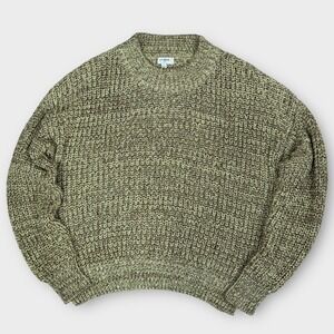 umgee USA Women's Knit Sweater Moss Green Sparkle Metallic Pullover Size L